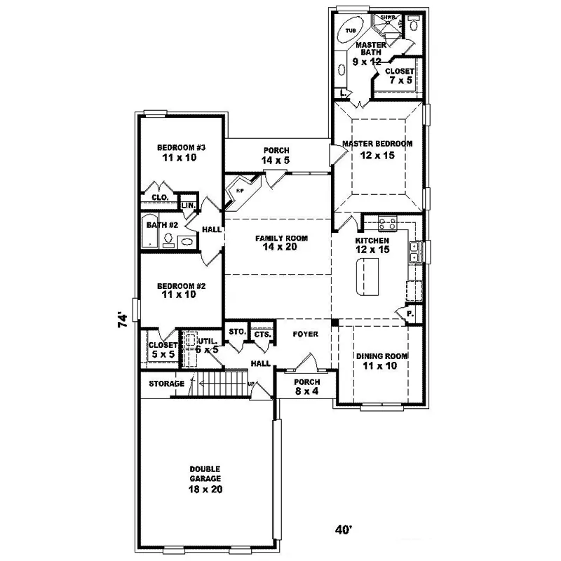 Traditional House Plan First Floor - Hutton Place Traditional Home 087D-1286 - Search House Plans and More