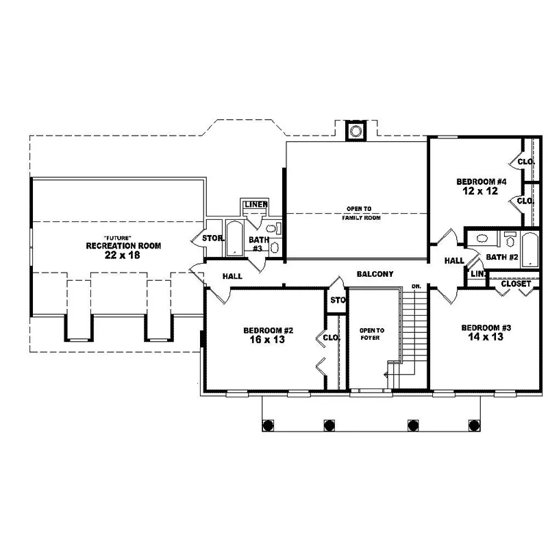 Colonial House Plan Second Floor - Gillette Colonial Home 087D-1288 - Search House Plans and More