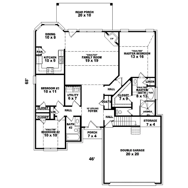 Country House Plan First Floor - Eagleshire Traditional Home 087D-1292 - Search House Plans and More