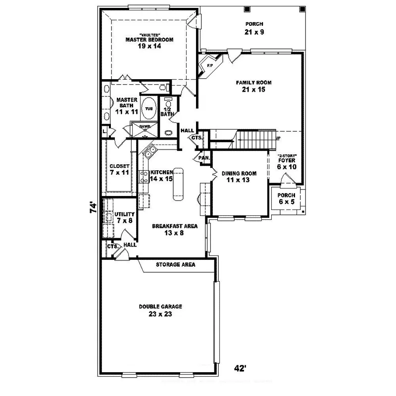 European House Plan First Floor - Petersen European Home 087D-1300 - Shop House Plans and More