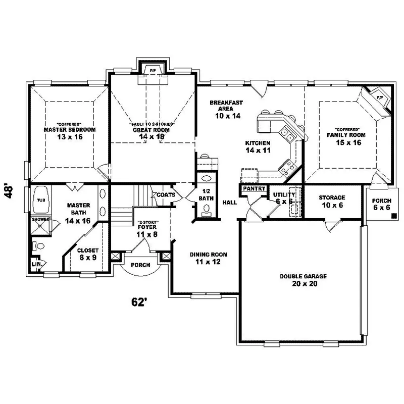 Traditional House Plan First Floor - Averill Traditional Home 087D-1309 - Search House Plans and More