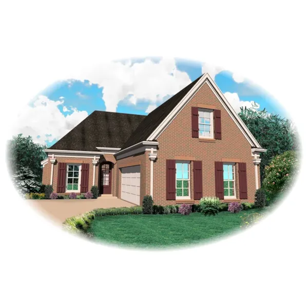 Colonial House Plan Front of Home - Labrusca Park Ranch Home 087D-1312 - Shop House Plans and More