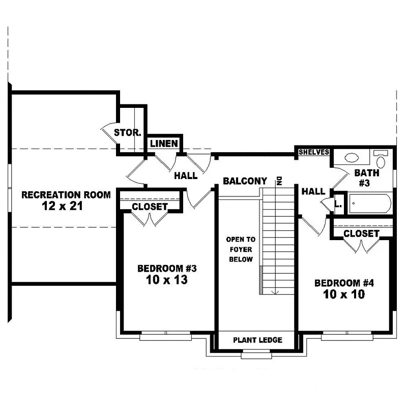 Colonial House Plan Second Floor - Geyerwoods Traditional Home 087D-1314 - Search House Plans and More