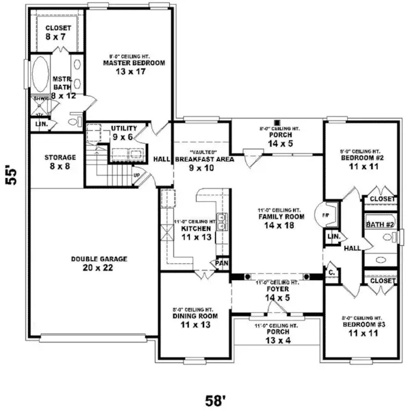 Country House Plan First Floor - Baltic Traditional Home 087D-1320 - Search House Plans and More