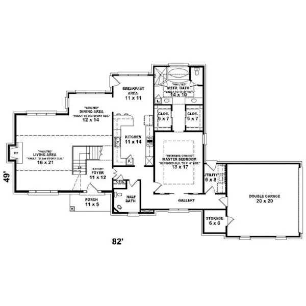 Traditional House Plan First Floor - Balson European Home 087D-1323 - Search House Plans and More