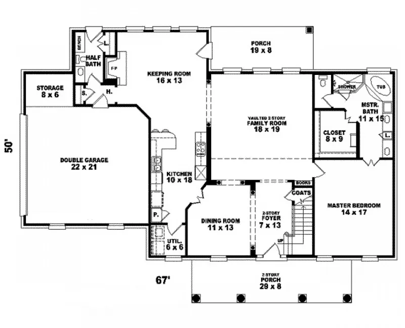 Country House Plan First Floor - Chermoore Georgian Home 087D-1326 - Search House Plans and More