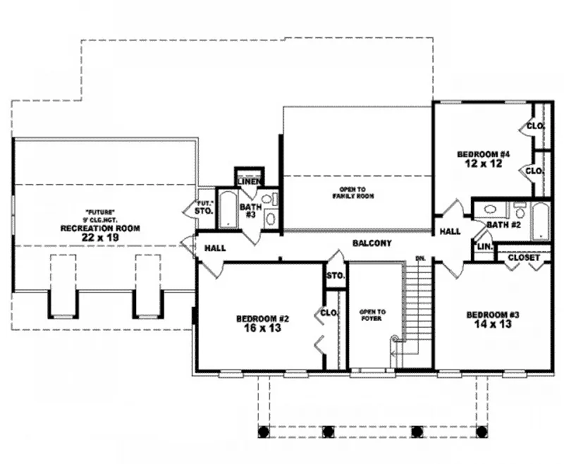 Southern House Plan Second Floor - Chermoore Georgian Home 087D-1326 - Search House Plans and More