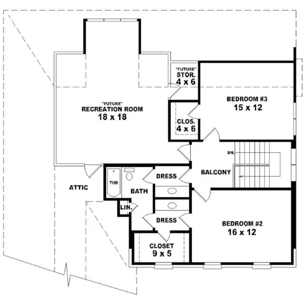 European House Plan Second Floor - Meadowfield Southern Home 087D-1328 - Shop House Plans and More