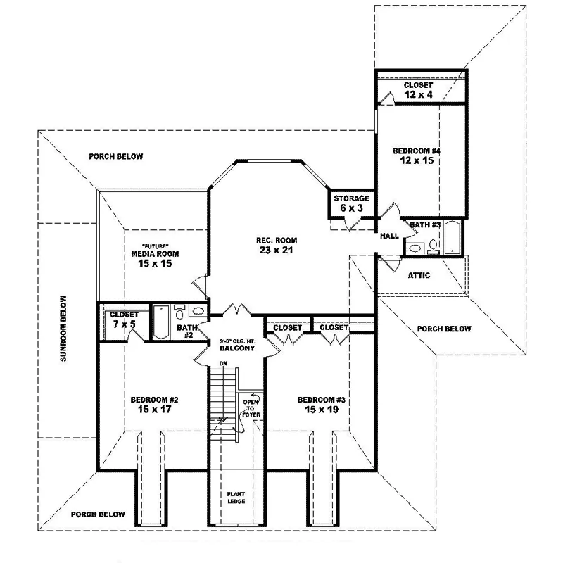 Lake House Plan Second Floor - Christopher Country Home 087D-1330 - Search House Plans and More