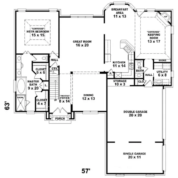 Luxury House Plan First Floor - North Forest European Home 087D-1335 - Shop House Plans and More