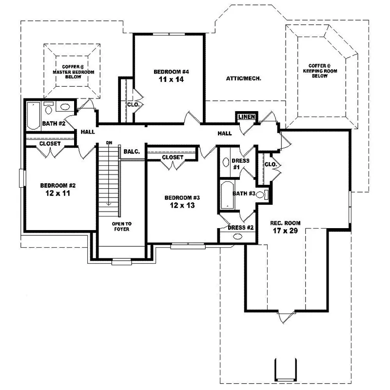 Country House Plan Second Floor - North Forest European Home 087D-1335 - Shop House Plans and More