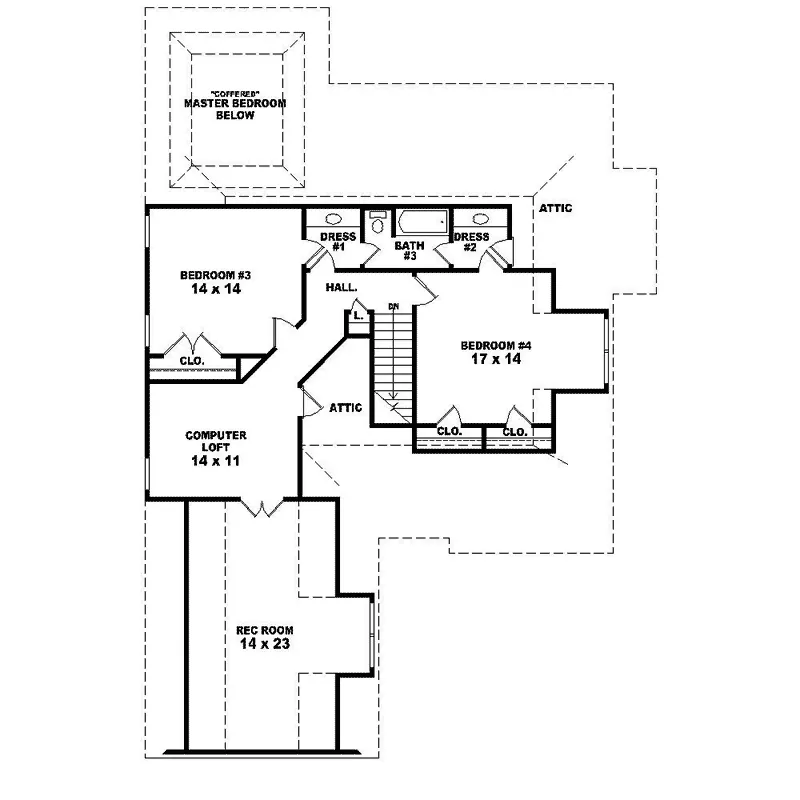 Traditional House Plan Second Floor - Babler Forest European Home 087D-1343 - Search House Plans and More