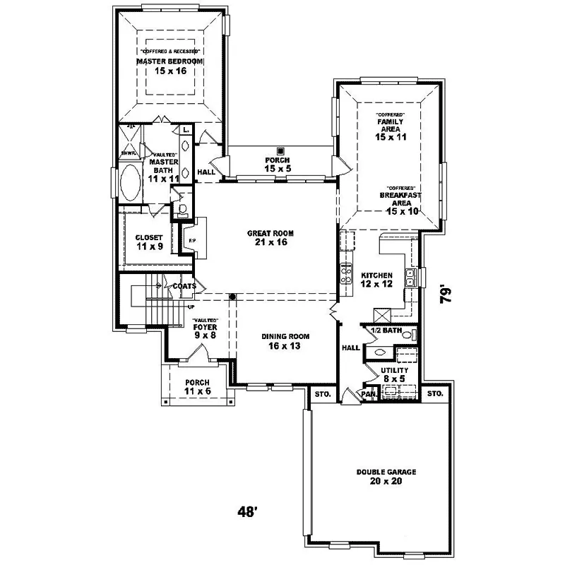 European House Plan First Floor - Geranium Hill European Home 087D-1348 - Search House Plans and More