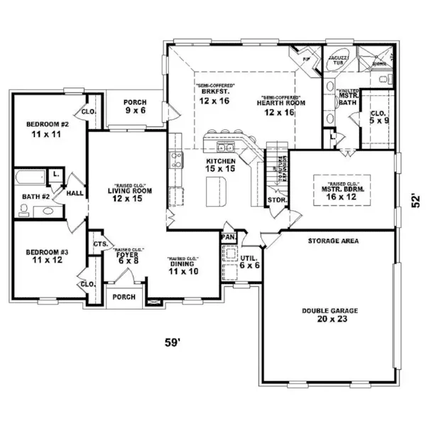 Country House Plan First Floor - Sunningdale Traditional Home 087D-1351 - Shop House Plans and More