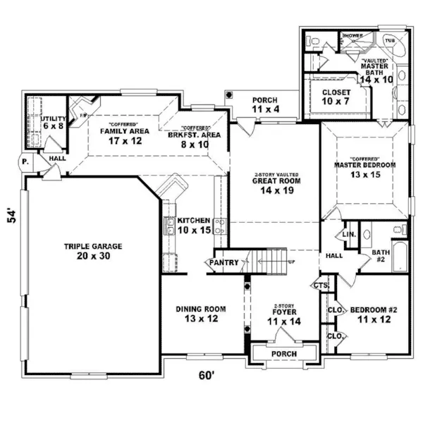 Georgian House Plan First Floor - Dinant Luxury Home 087D-1352 - Search House Plans and More