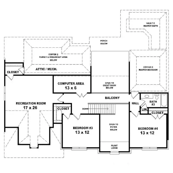 Georgian House Plan Second Floor - Dinant Luxury Home 087D-1352 - Search House Plans and More