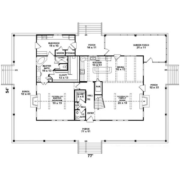 Luxury House Plan First Floor - Sherwin Creek Country Home 087D-1359 - Shop House Plans and More