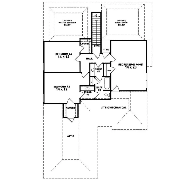 Traditional House Plan Second Floor - Normandy Manor European Home 087D-1362 - Shop House Plans and More