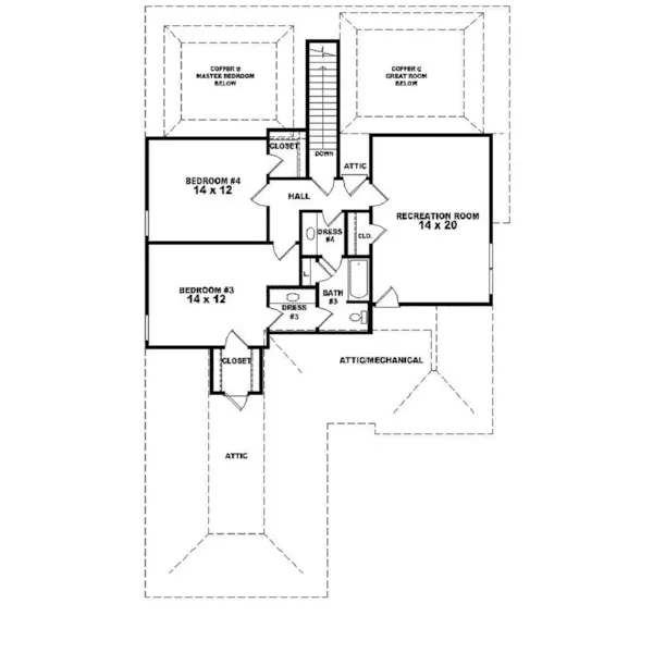 European House Plan Second Floor - Normandy Manor European Home 087D-1362 - Shop House Plans and More