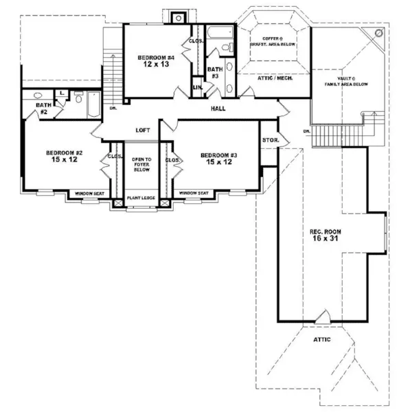 Georgian House Plan Second Floor - Darmstadt Luxury Home 087D-1372 - Search House Plans and More