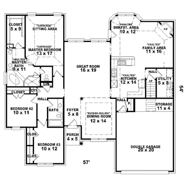 Country House Plan First Floor - Clarendon Country Ranch Home 087D-1388 - Search House Plans and More