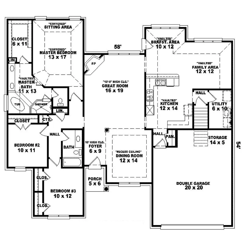 Southern House Plan First Floor - Michelangelo Traditional Home 087D-1389 - Shop House Plans and More