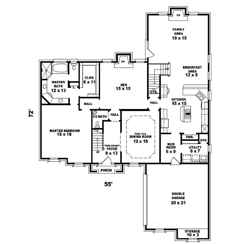 Country House Plan First Floor - Millstandt Luxury Home 087D-1390 - Shop House Plans and More