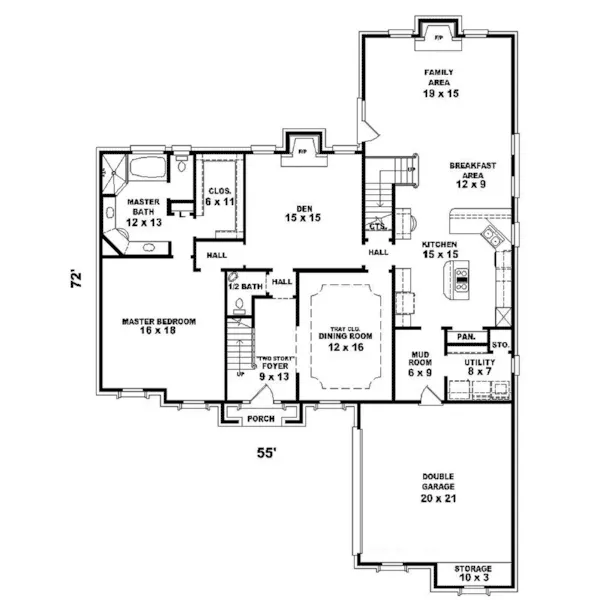 European House Plan First Floor - Millstandt Luxury Home 087D-1390 - Shop House Plans and More