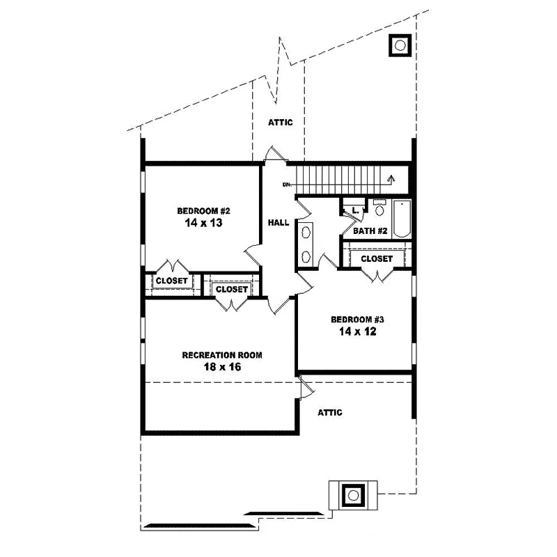 English Cottage House Plan Second Floor - Warrington Crest Tudor Home 087D-1393 - Shop House Plans and More