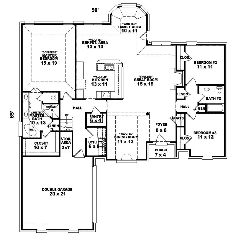 Southern House Plan First Floor - Rosalind Hill Traditional Home 087D-1395 - Shop House Plans and More