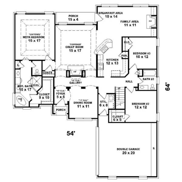 Traditional House Plan First Floor - Dietz Farm Traditional Home 087D-1397 - Search House Plans and More