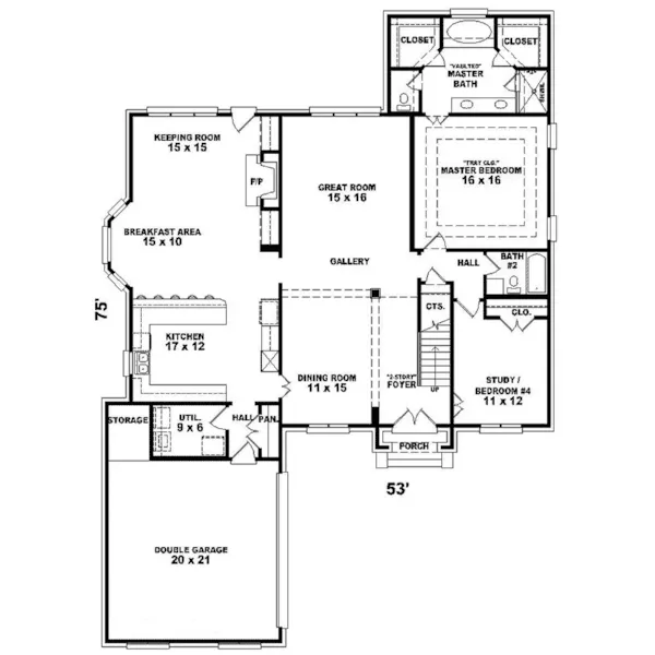 Luxury House Plan First Floor - Marney Place European Home 087D-1405 - Shop House Plans and More