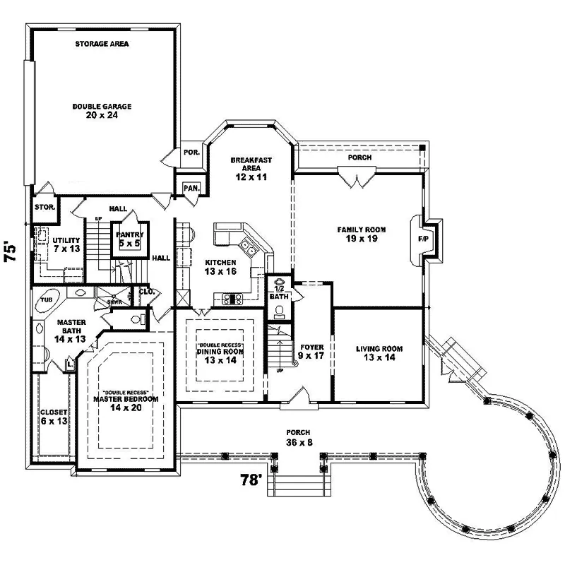 Farmhouse Plan First Floor - Arvilla Victorian Farmhouse 087D-1407 - Search House Plans and More
