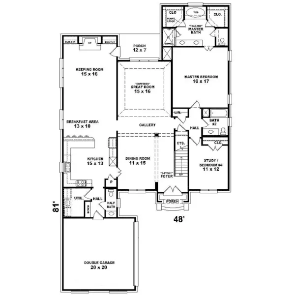 Luxury House Plan First Floor - Venetian Luxury Home 087D-1413 - Shop House Plans and More