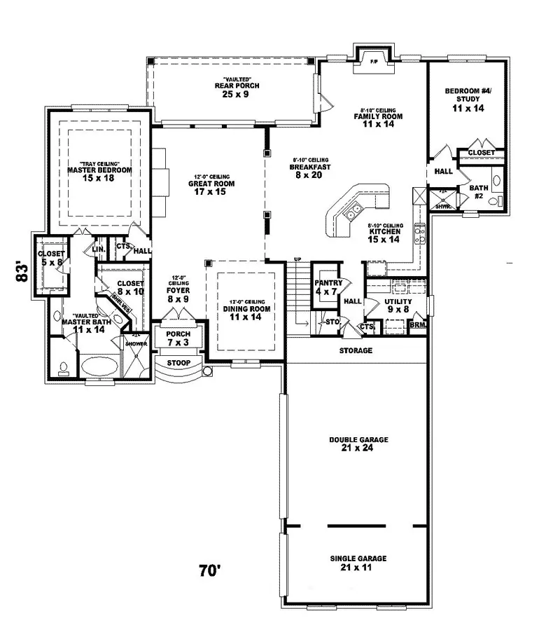 Southern House Plan First Floor - Caumont Luxury European Home 087D-1414 - Search House Plans and More