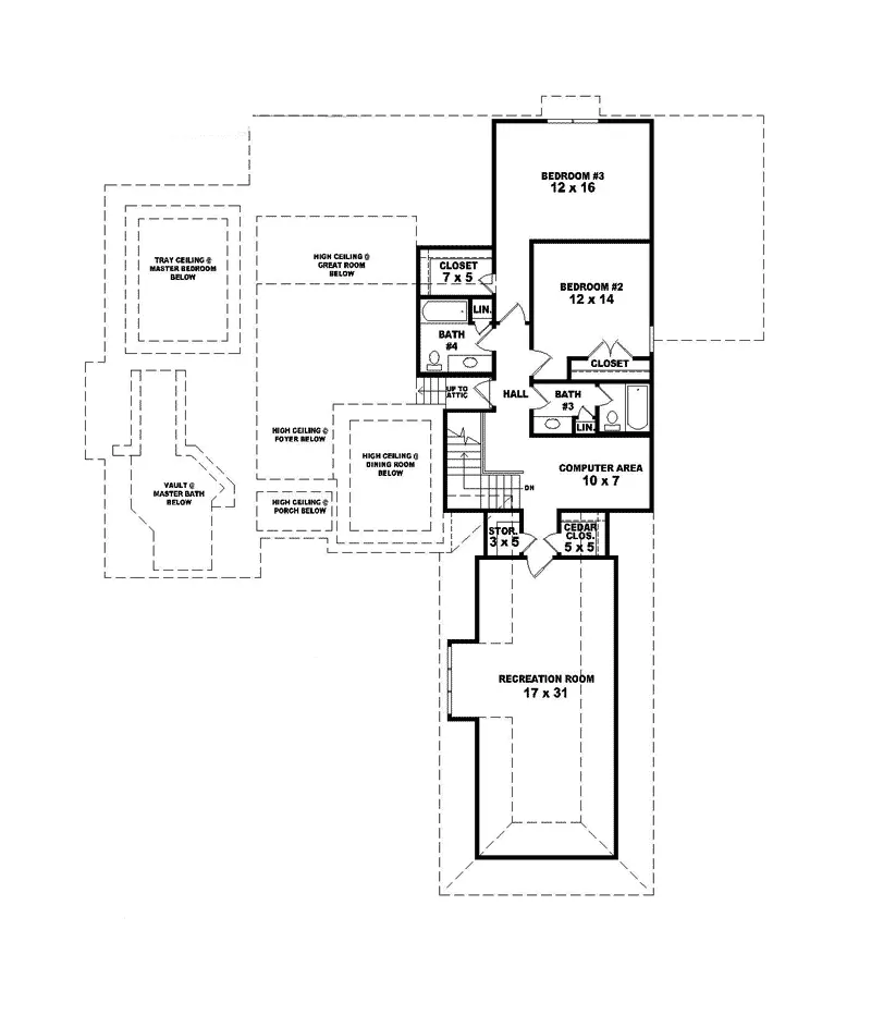 Southern House Plan Second Floor - Caumont Luxury European Home 087D-1414 - Search House Plans and More