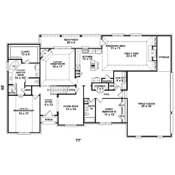 Luxury House Plan First Floor - Hooper Hollow Luxury Home 087D-1420 - Search House Plans and More