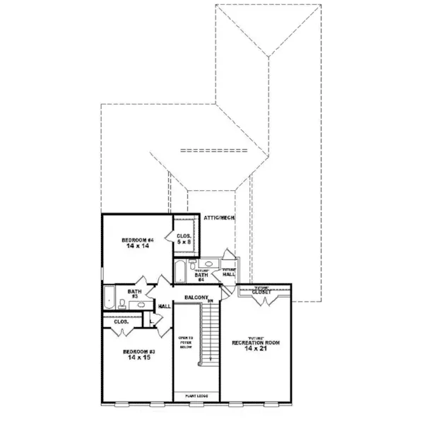 Traditional House Plan Second Floor - Sicily Garden Colonial Home 087D-1430 - Shop House Plans and More