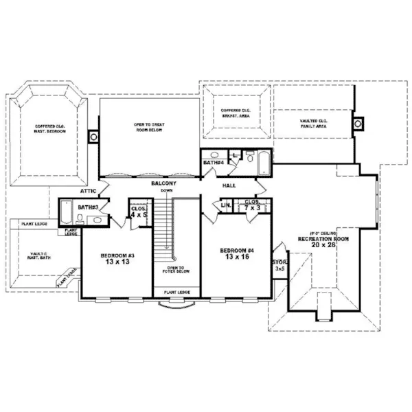 Colonial House Plan Second Floor - Alpena Manor Luxury Home 087D-1432 - Search House Plans and More