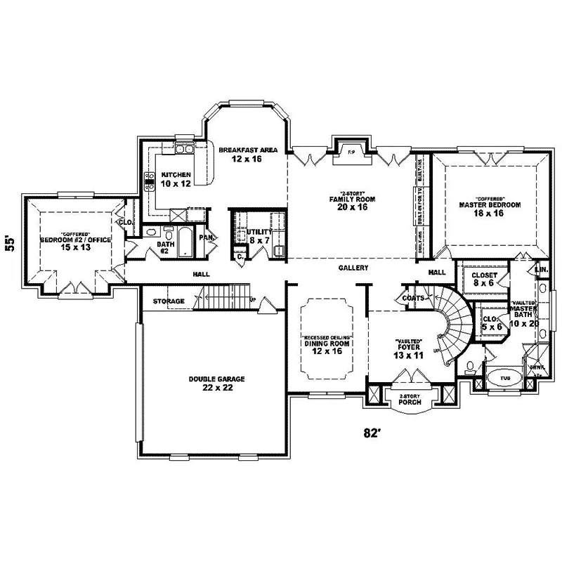 Country House Plan First Floor - Harman Luxury Home 087D-1439 - Search House Plans and More