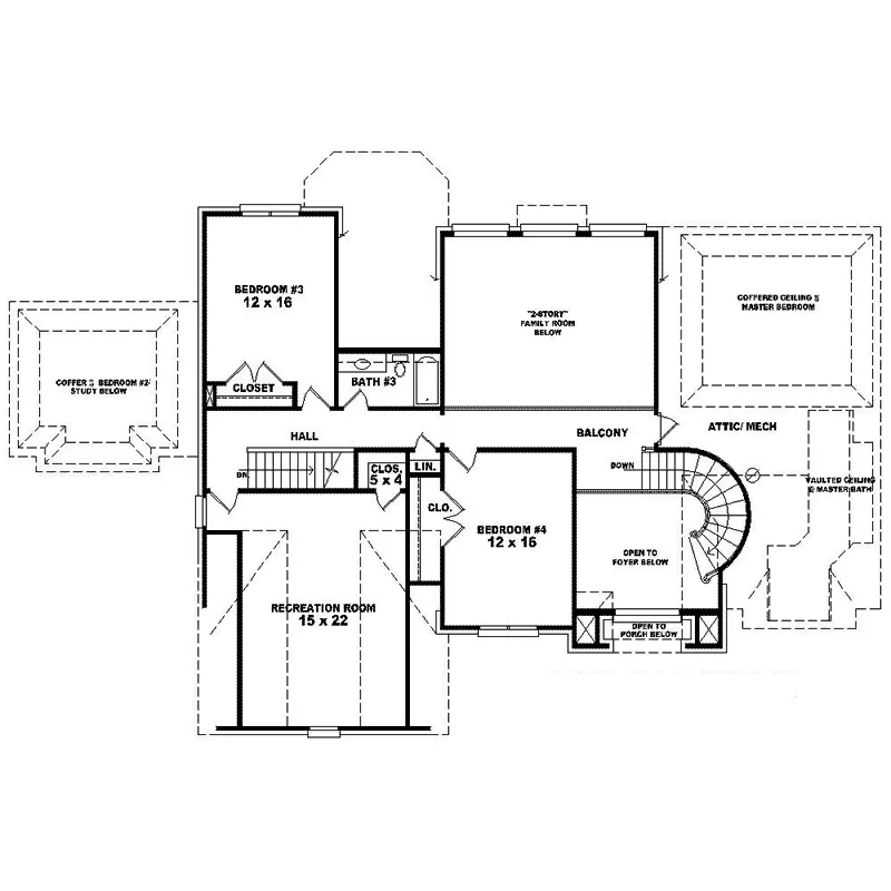 Country House Plan Second Floor - Harman Luxury Home 087D-1439 - Search House Plans and More