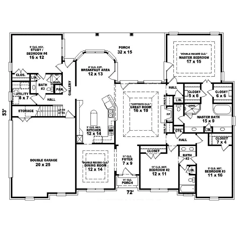 Country House Plan First Floor - Dellhaven Traditional Home 087D-1450 - Search House Plans and More