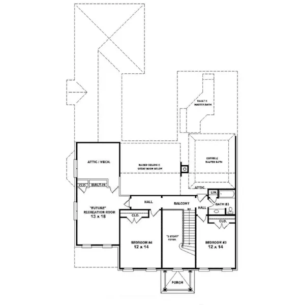 Country House Plan Second Floor - Dwyer Southern Country Home 087D-1451 - Search House Plans and More