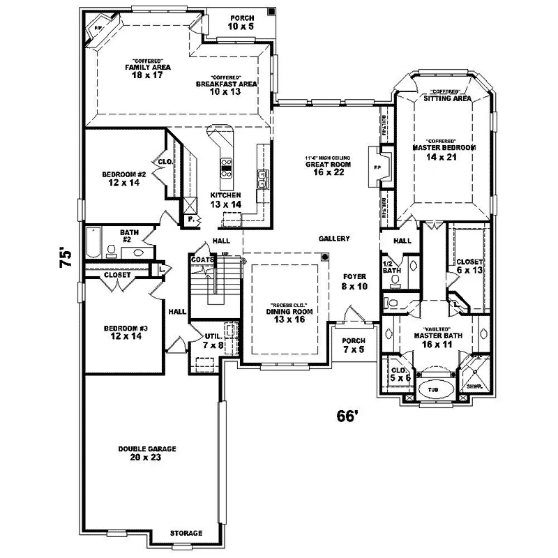 Southern House Plan First Floor - Baltray Traditional Home 087D-1461 - Search House Plans and More