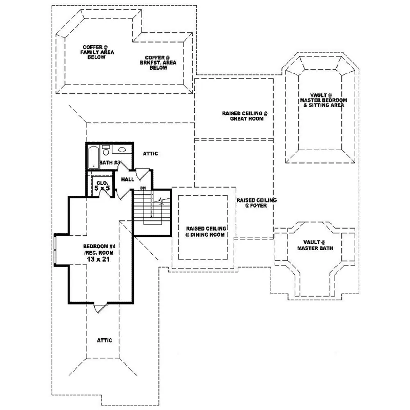Traditional House Plan Second Floor - Baltray Traditional Home 087D-1461 - Search House Plans and More