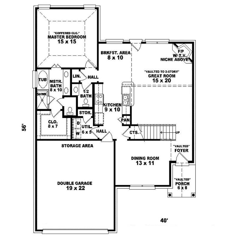 Southern House Plan First Floor - Heritage Manor Traditional Home 087D-1505 - Search House Plans and More