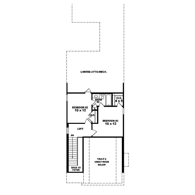 Country House Plan Second Floor - Trent Park Narrow Lot Home 087D-1509 - Shop House Plans and More