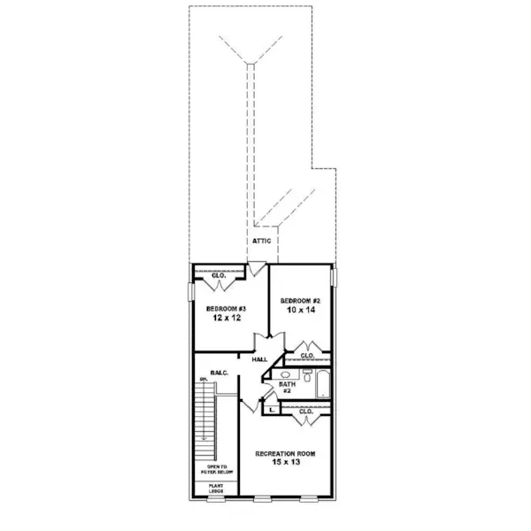 Southern House Plan Second Floor - Hasbrook Narrow Lot Home 087D-1511 - Search House Plans and More