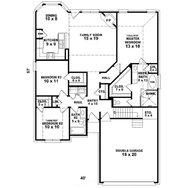 Country House Plan First Floor - Hereford Park Ranch Home 087D-1512 - Search House Plans and More