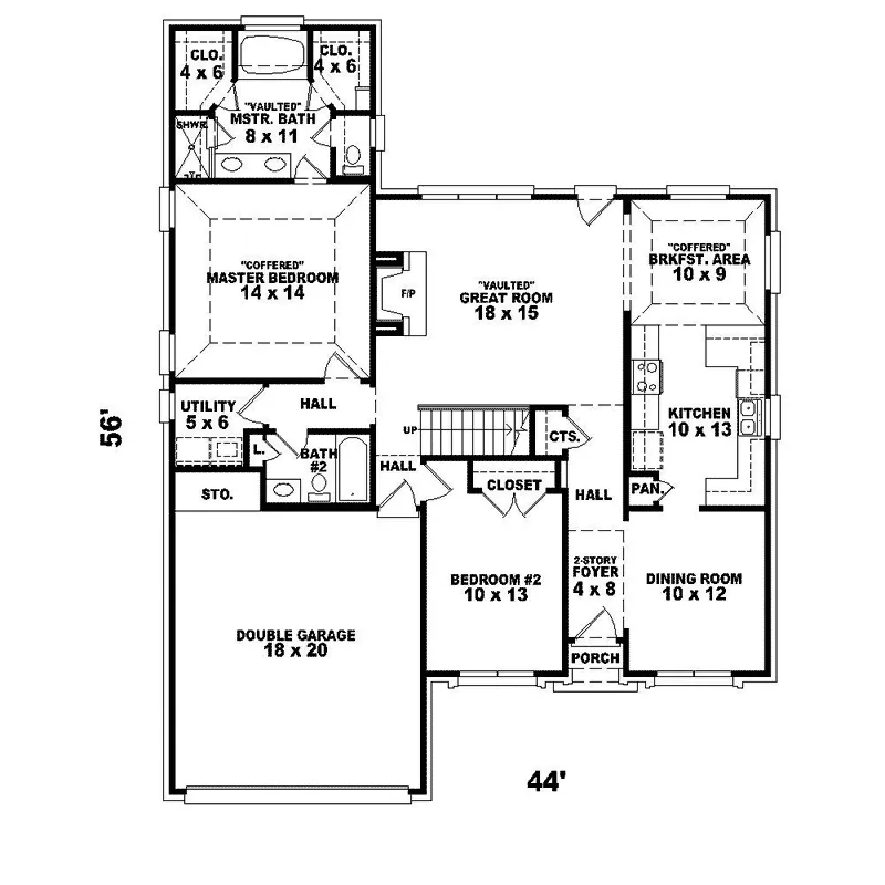 Colonial House Plan First Floor - Glendrive Georgian Home 087D-1513 - Search House Plans and More